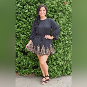 Perfectly Priscilla Wild Thing Leopard Print Romper -NWT